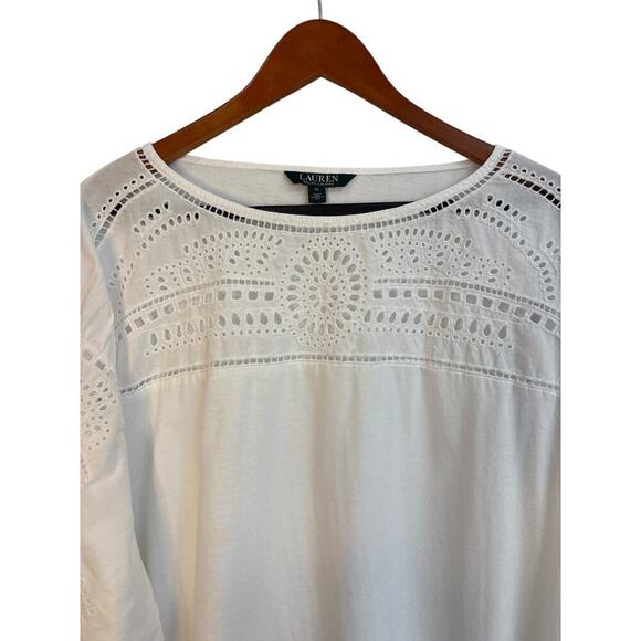 Women’s Green Label Ralph Lauren Size XL White with Embroidery Short Sleeve. - Picture 1 of 4